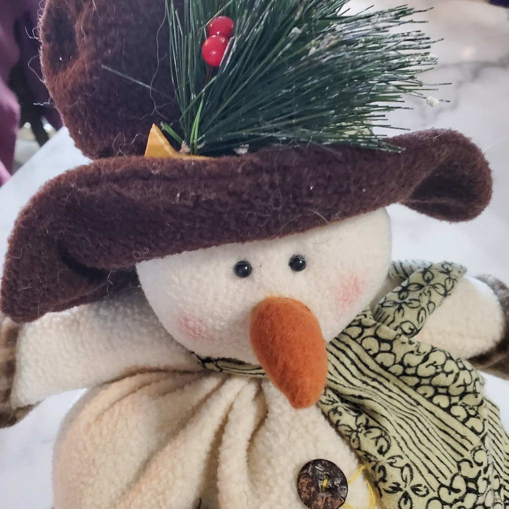Decorative Snowman Plush Figurine - Picture 11 of 16